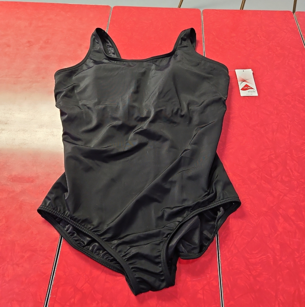 Lands' End Black Classic One-Piece Swimsuit 18W